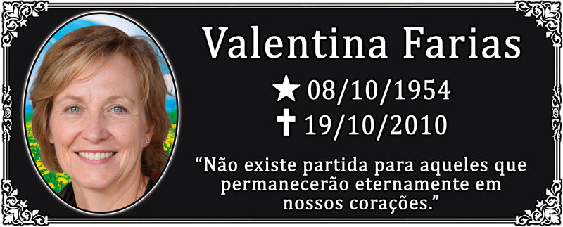 Placa de Porcelana com inscrição 10x25 cm