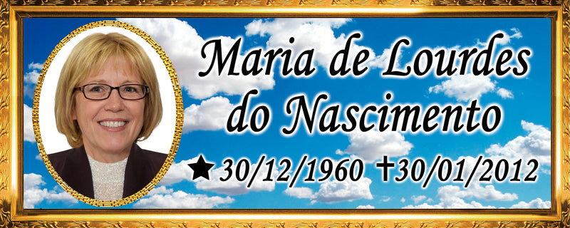 Placa de Porcelana com inscrição 10x25 cm